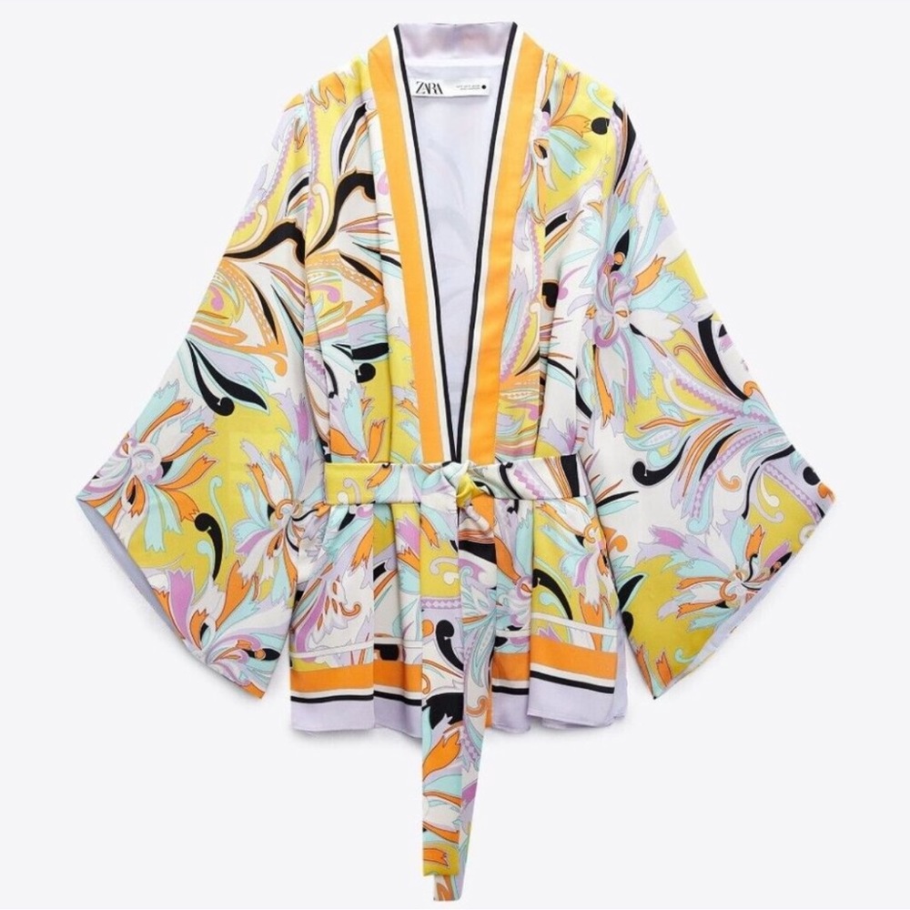 ZARA Printed Belted Kimono‎